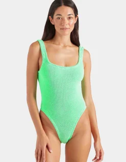 Square Neck Swimsuit - Lime