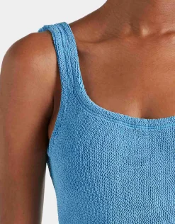 Square Neck Swimsuit - Sky Blue