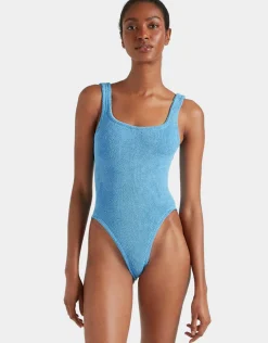 Square Neck Swimsuit - Sky Blue