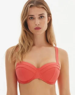 Stella Balcony Bikini Top - Coral