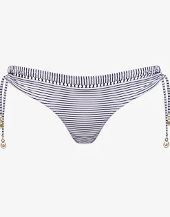 Strawberry Kiss Tie Side Bikini Pant - White Night Blue