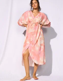 Sunhaze Dreams Buttoned Dress - Solar Energy