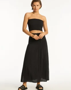 Sunset Beach Bandeau Top - Black