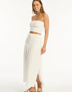 Sunset Beach Bandeau Top - White