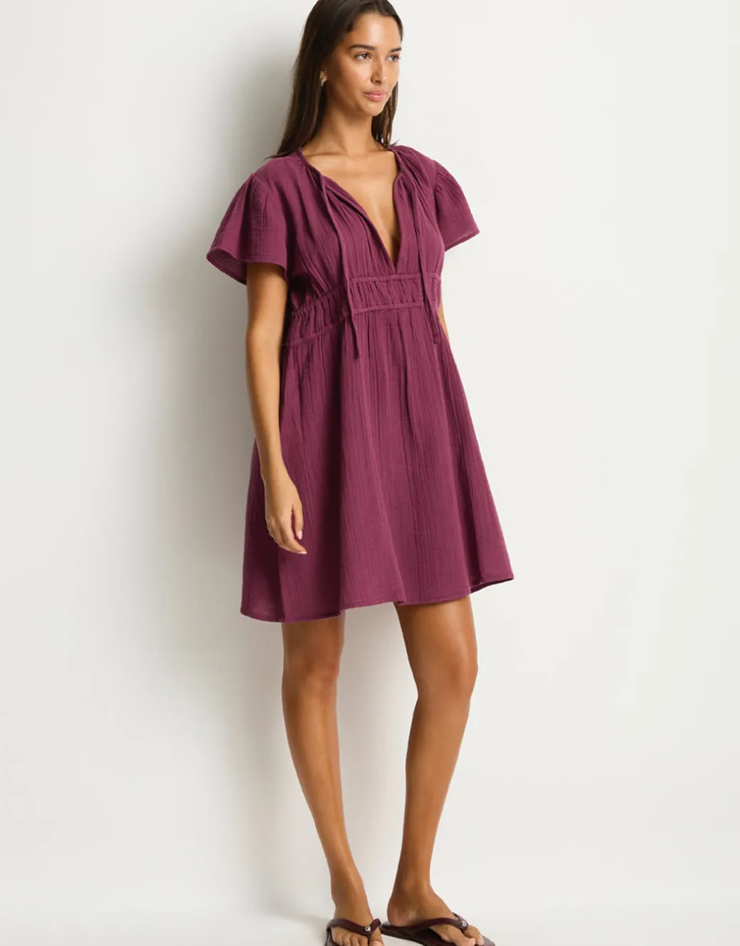 Sunset Short Daydress - Merlot