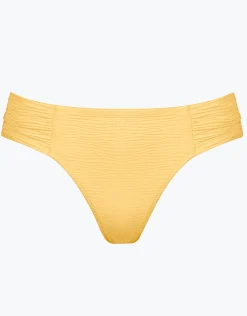 Suntouched Solids Ruched Side Bikini Pant - Lemony