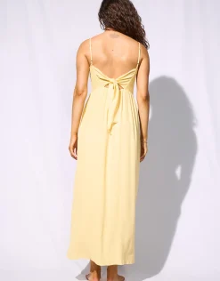 Suntouched Solids Strappy Dress - Lemony