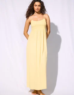 Suntouched Solids Strappy Dress - Lemony