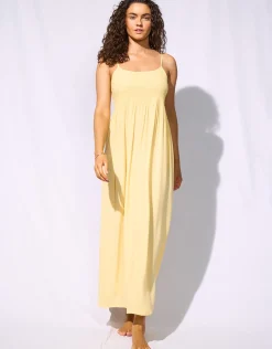 Suntouched Solids Strappy Dress - Lemony
