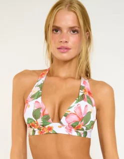 Tahiti Maho Push Up Bikini Top - Blanc Floral