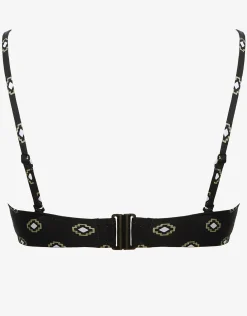 Tiles Craft Bralette Bikini Top - Black Neutrals
