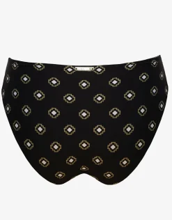 Tiles Craft Ruched Side Hipster Bikini Pant - Black Neutrals