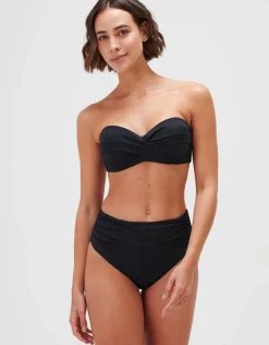 Timeless Ruched High Waist Bikini Pant - Jet