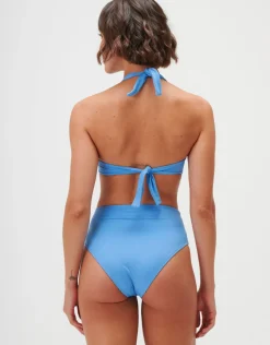 Timeless Ruched High Waist Bikini Pant - Cerulean