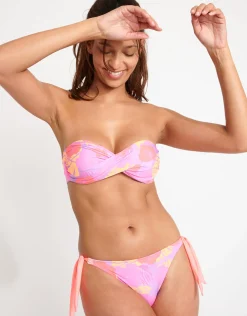 Tropicalia Boro Twist Bandeau Bikini Top - Lilac