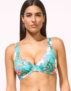 Tropic Joy Underwired Bikini Top - Hibiscus Verde