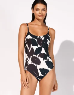 Twilight Underwired Tank Swimsuit - Deep Dark-Cream