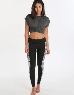 Twist Front Crop Tee - Grey Marle