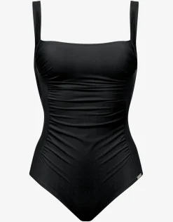 Uni Square Neck Swimsuit - Black