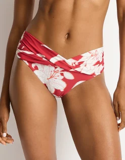 Veridian Twist Mid Bikini Pant - Ruby