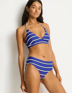 Voyage Longline Halter Bikini Top - Amalfi Blue