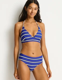 Voyage Longline Halter Bikini Top - Amalfi Blue