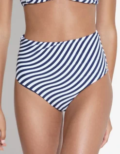 Wave Chara Bikini Pant - Navy White
