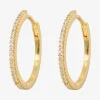 White Slim Hoop Earrings - Large