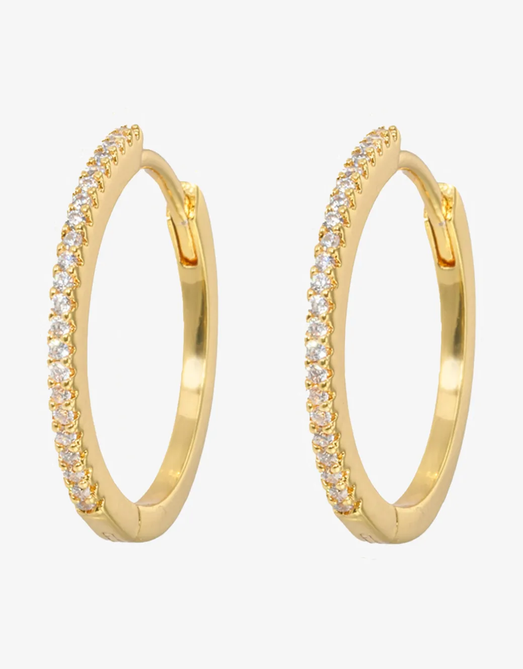 White Slim Hoop Earrings - Large