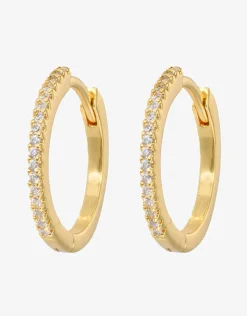 White Slim Hoop Earrings - Medium