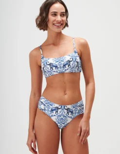 Zuri Gathered Side Bikini Pant - Porcelain